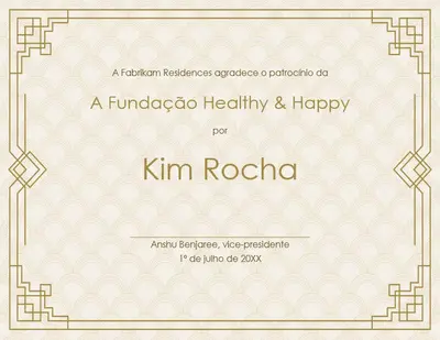 Certificado de premiação Art Deco vintage