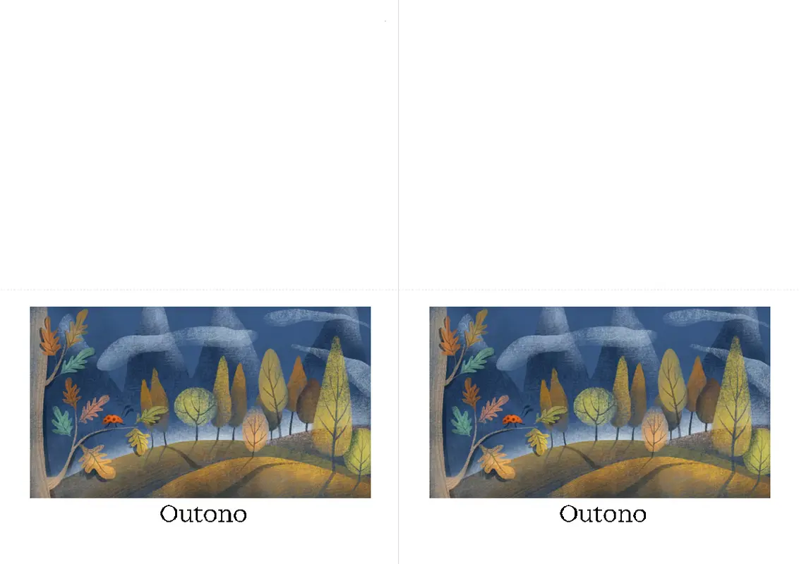 Cartões de saudação de joaninha (dobra em quatro partes) whimsical-color-block