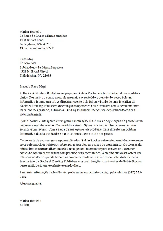 Carta de referência para funcionário profissional modern simple