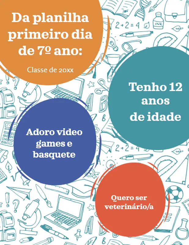 Placa de primeiro dias da escola secundária whimsical line