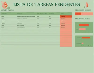 Lista de tarefas pendentes organic simple