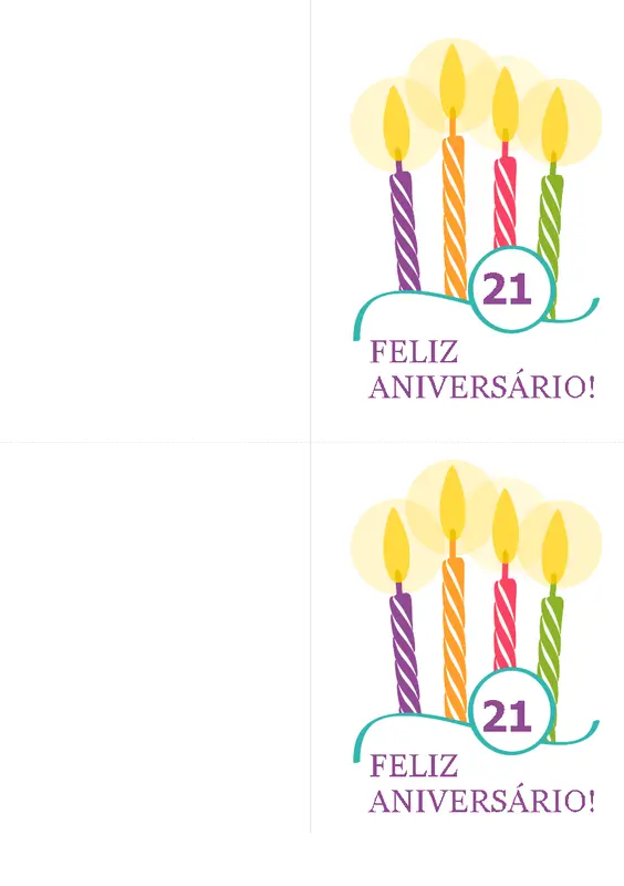 Cartões de aniversário de marcos (dois por página para Avery 8315) modern-simple