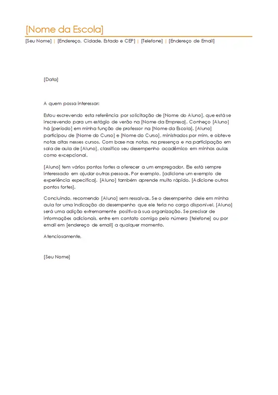 Carta de referência do professor modern-simple