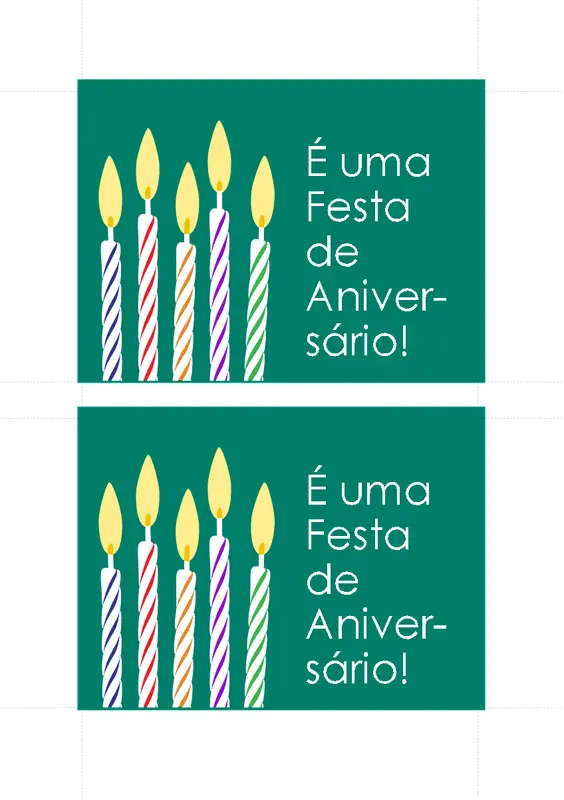 Cartões-postais de convite de aniversário (dois por página) modern-simple