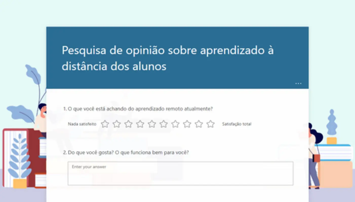 Pesquisa de opinião sobre aprendizado remoto dos estudantes blue modern simple