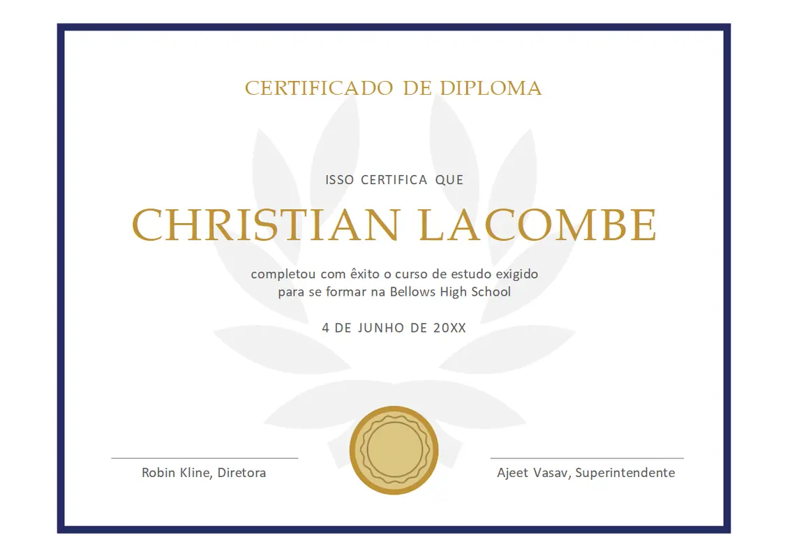 Certificado de diploma modern simple