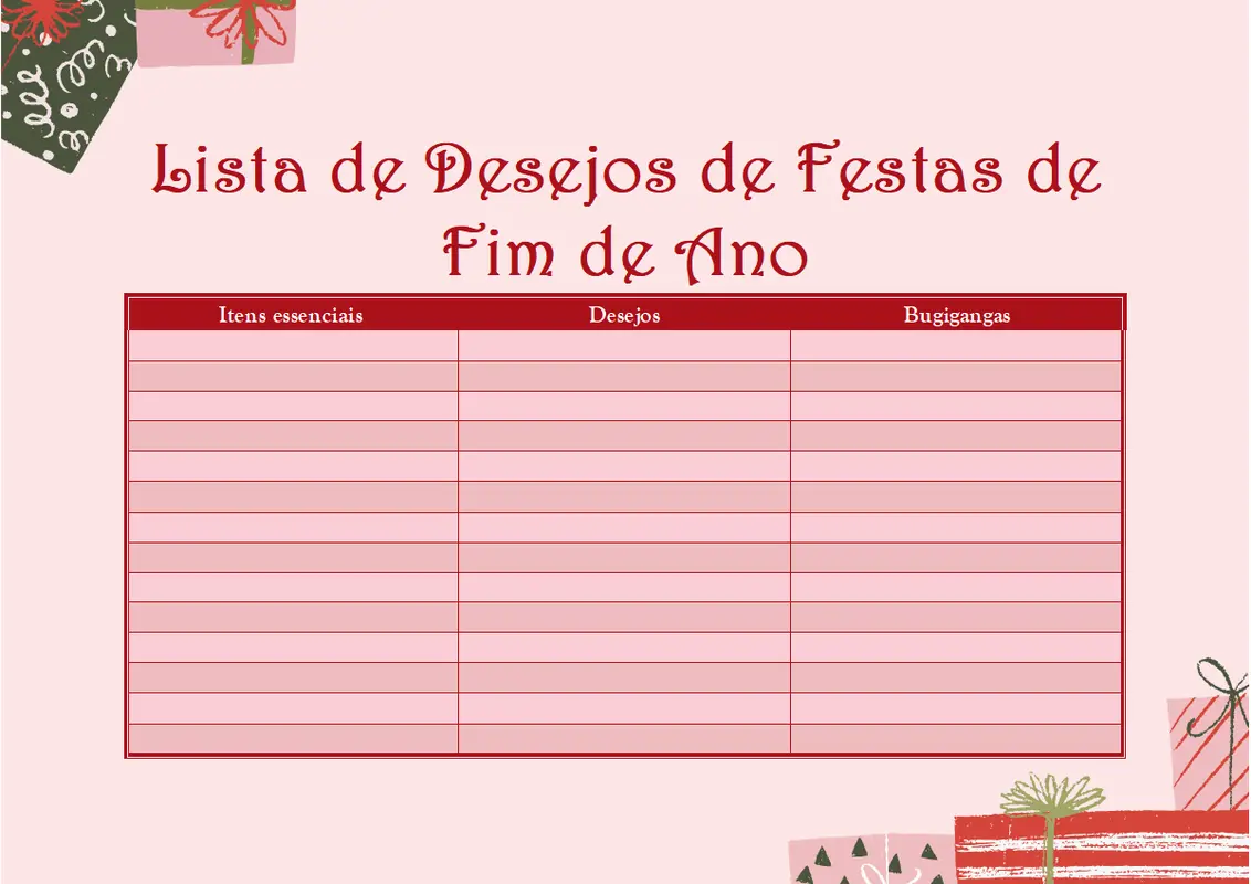 Lista de desejos de Natal para adultos whimsical color block