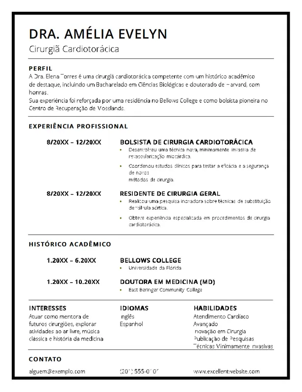 Currículo para a área de serviços de saúde