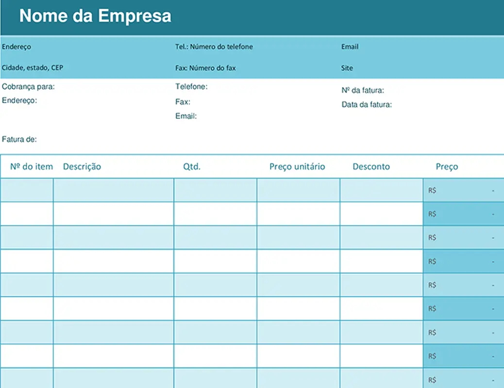 Fatura simples modern-simple