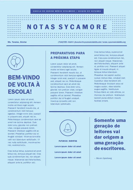 Boletim informativo de volta às aulas modern-geometric