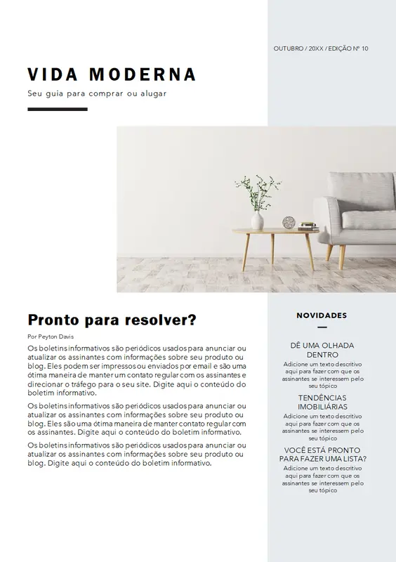 Boletim informativo do corretor de imóveis modern-simple