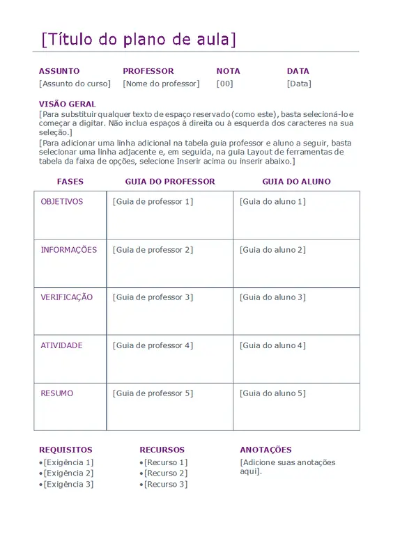 Planejador de lições diárias (colorido) modern simple