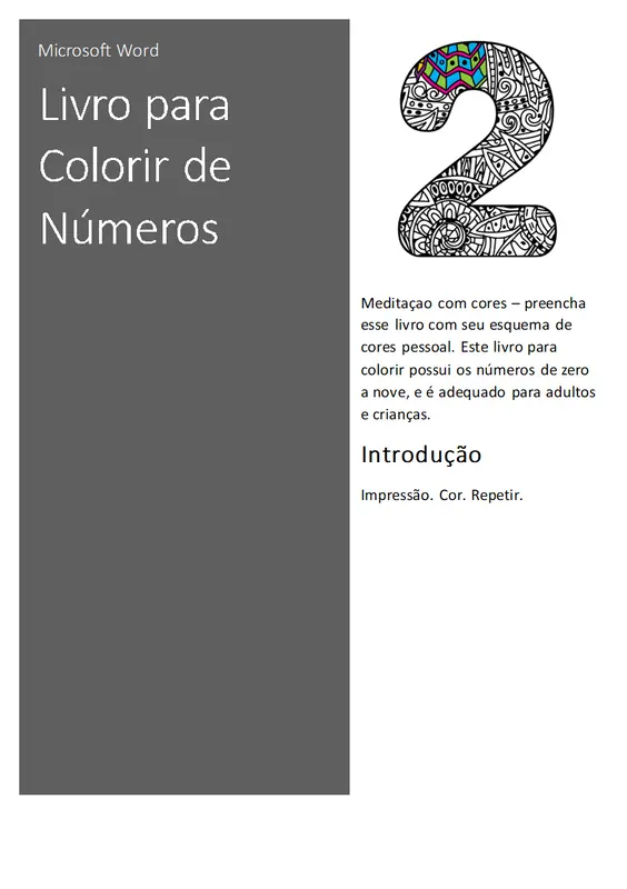Livro para colorir com números organic boho