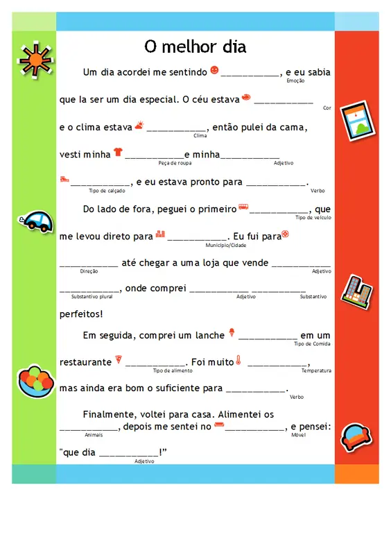 História engraçada de preenchimento modern simple