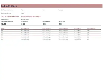 Folha de ponto (semanal)