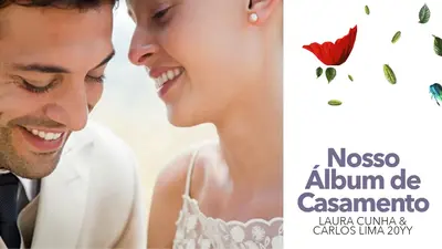 Álbum de casamento floral modern simple