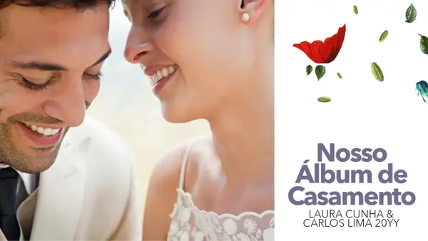 Álbum de casamento floral modern simple