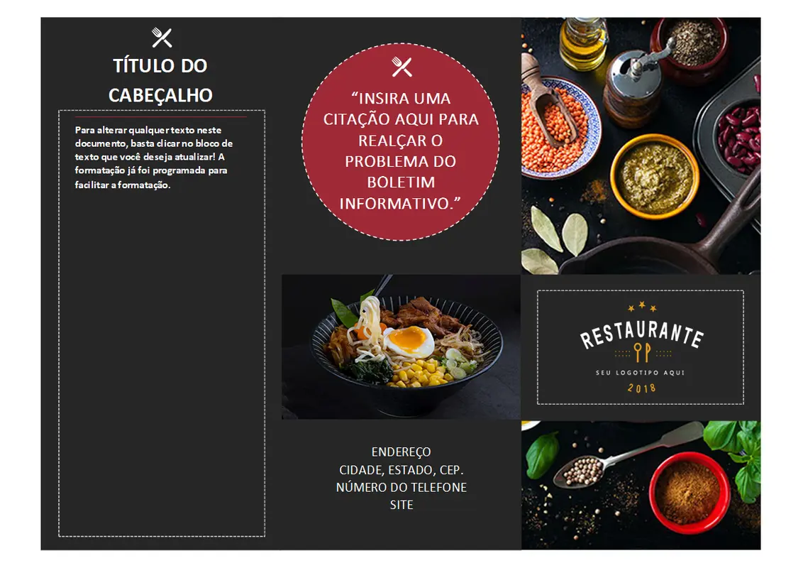 Folheto de restaurante modern-simple
