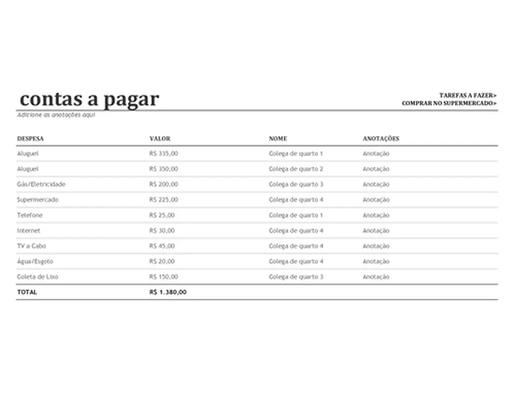 Organizador para colegas de quarto modern simple