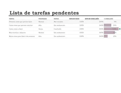 Lista de tarefas pendentes com controlador de progresso modern simple