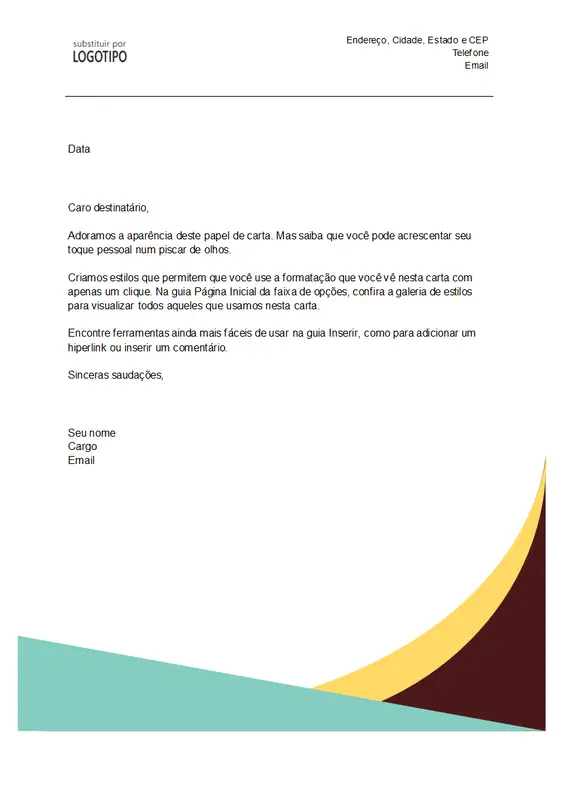 Papel timbrado com tons da terra modern-simple