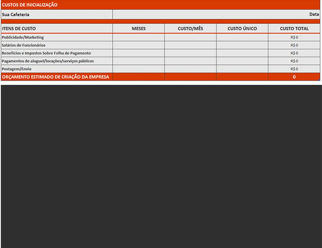 Plano Financeiro de Negócios modern bold