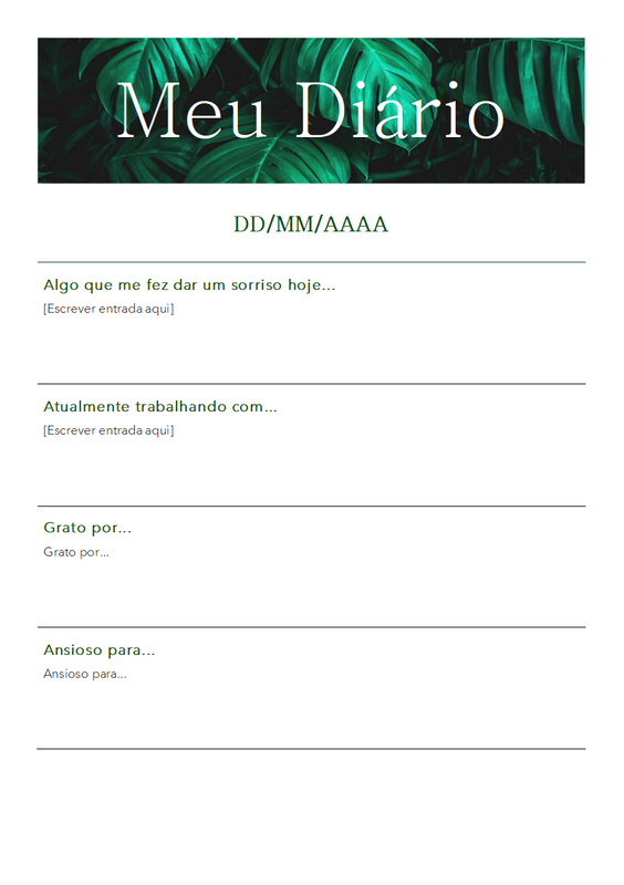 Minha agenda diária green modern simple