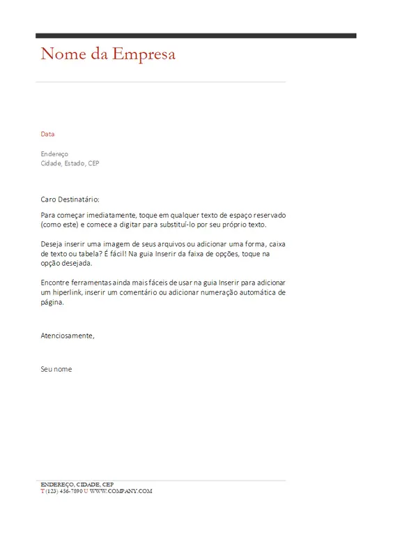 Letra comercial (design simples)