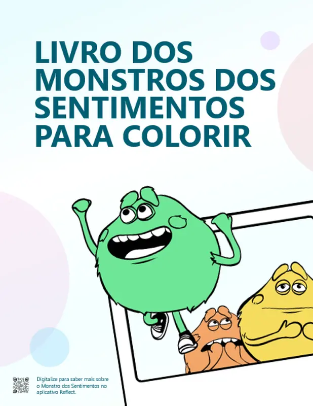 Livro de colorir Monstro dos Sentimentos whimsical color block