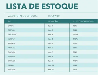 Estoque do depósito