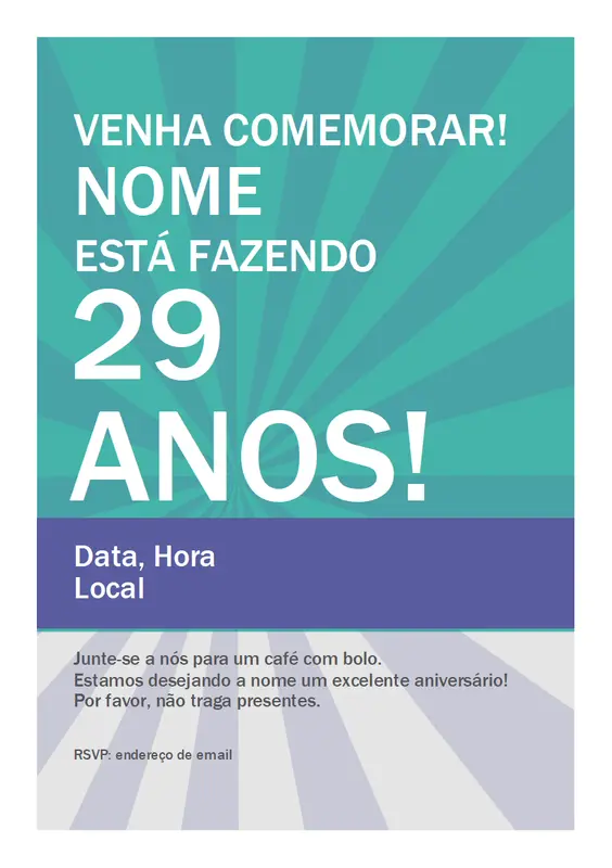 Pôster de aniversário modern-simple