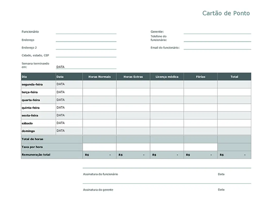 Cartão de ponto modern simple