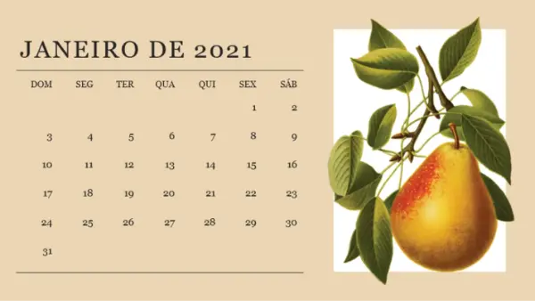 Calendário mensal botânico vintage-botanical