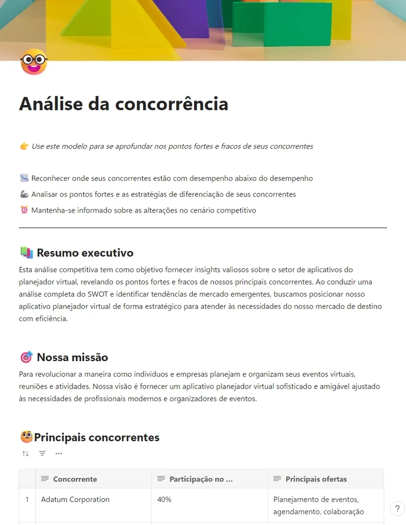 Análise da concorrência