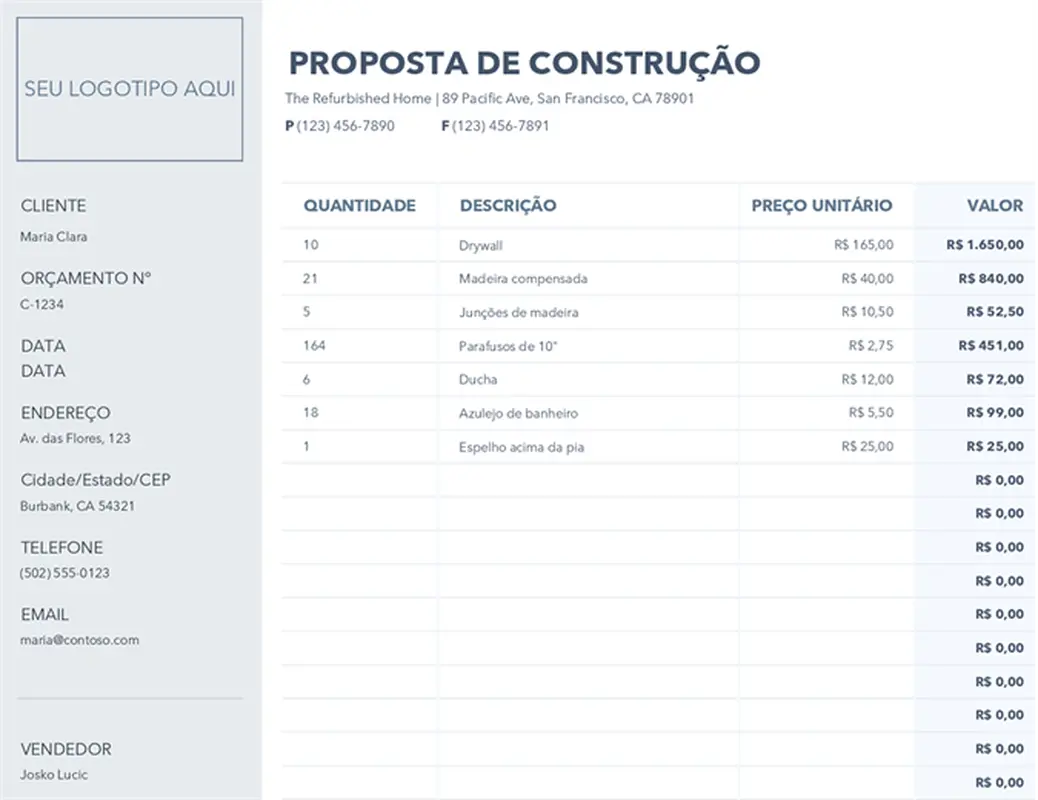 Proposta de construção modern simple