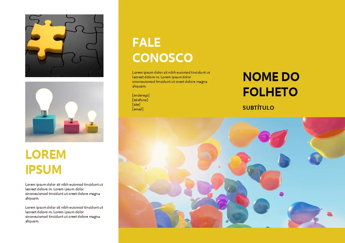 Panfleto de eventos amarelo modern-simple