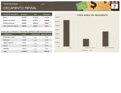 Orçamento mensal de negócios modern simple