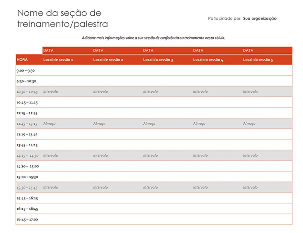 Agenda de eventos modern-simple