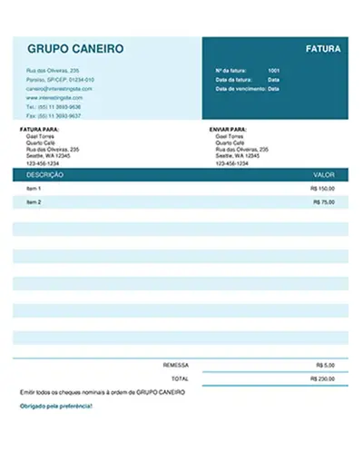 Fatura básica modern simple