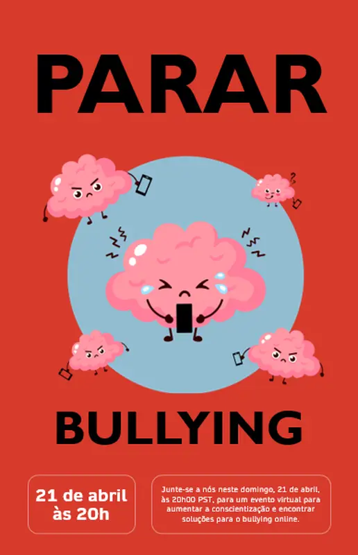 Pôster de conscientização contra a intimidação modern-bold