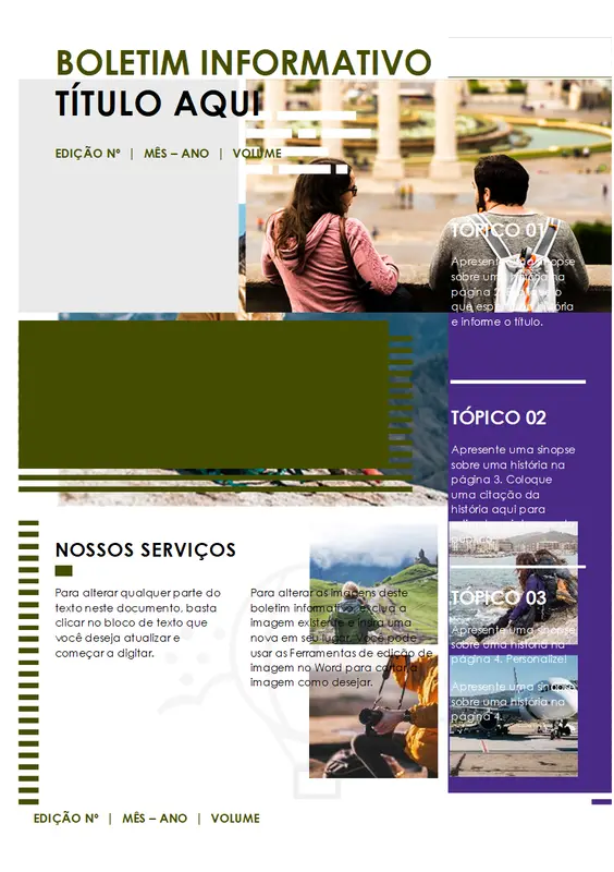 Boletim informativo de viagem modern-geometric