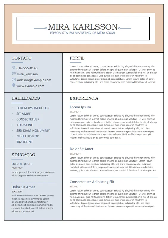Currículo em colunas modern-simple