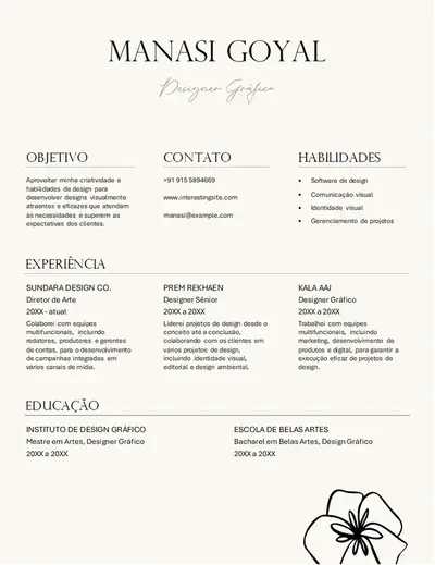Currículo com design gráfico Elegante