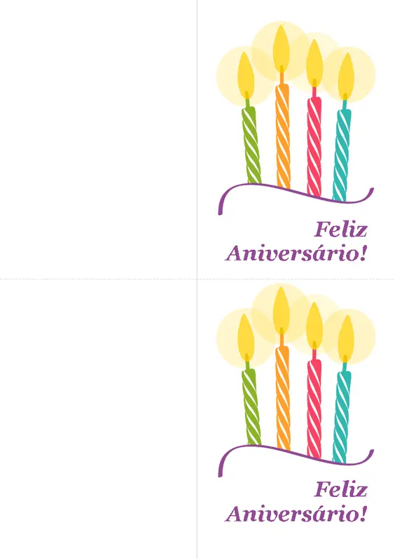 Cartões de aniversário (dois por página)  modern-simple