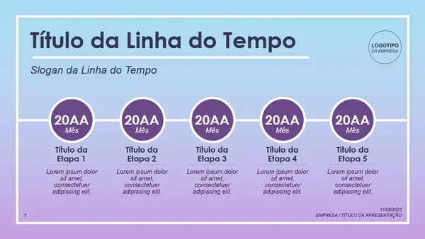 Linha do tempo histórica de gradiente  modern-simple