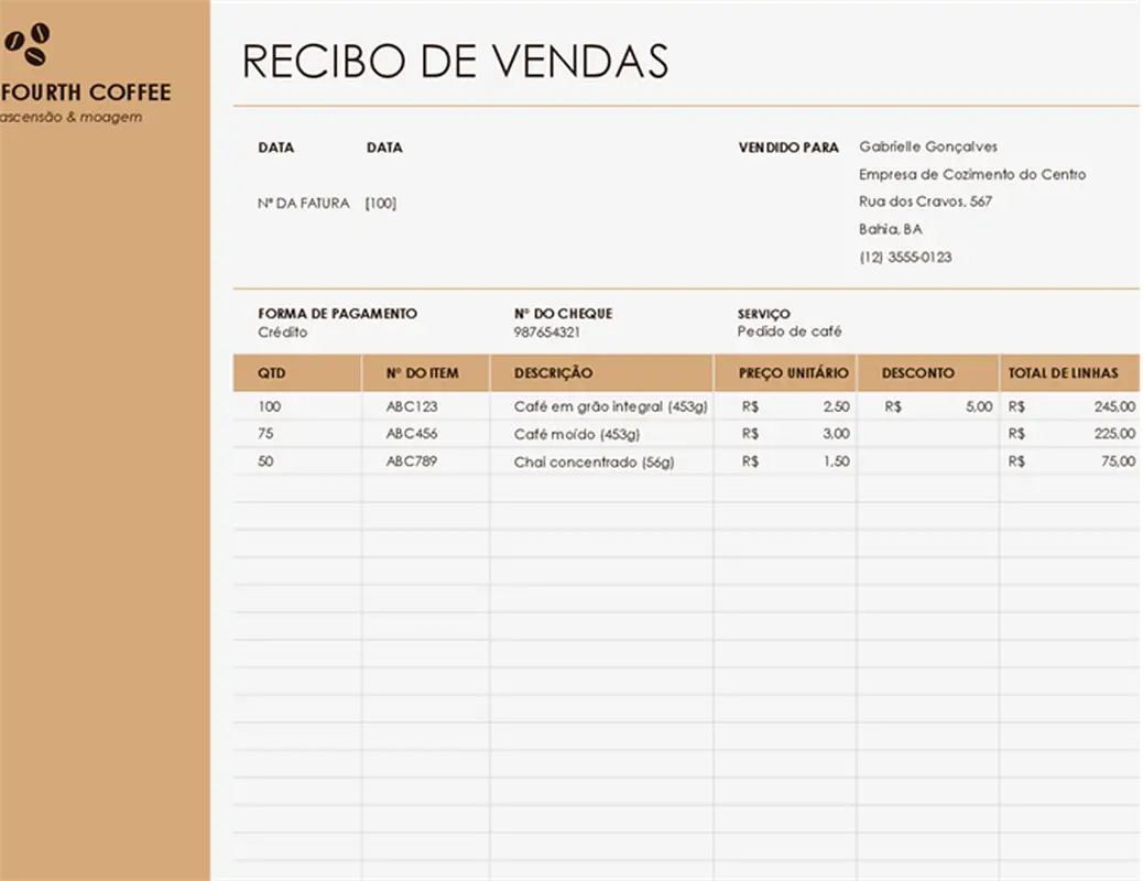 Confirmação de vendas com logotipo modern simple