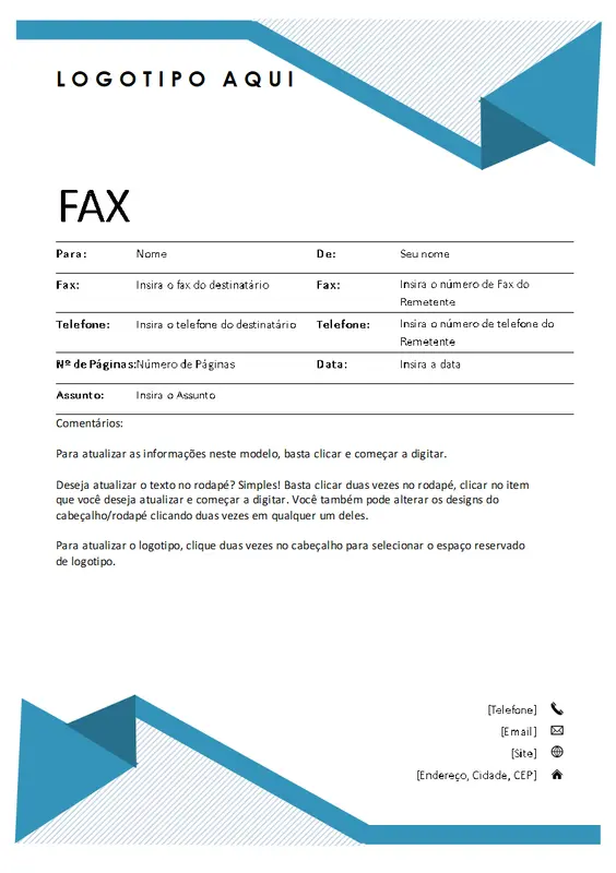 Folha de rosto de fax com listras modern simple