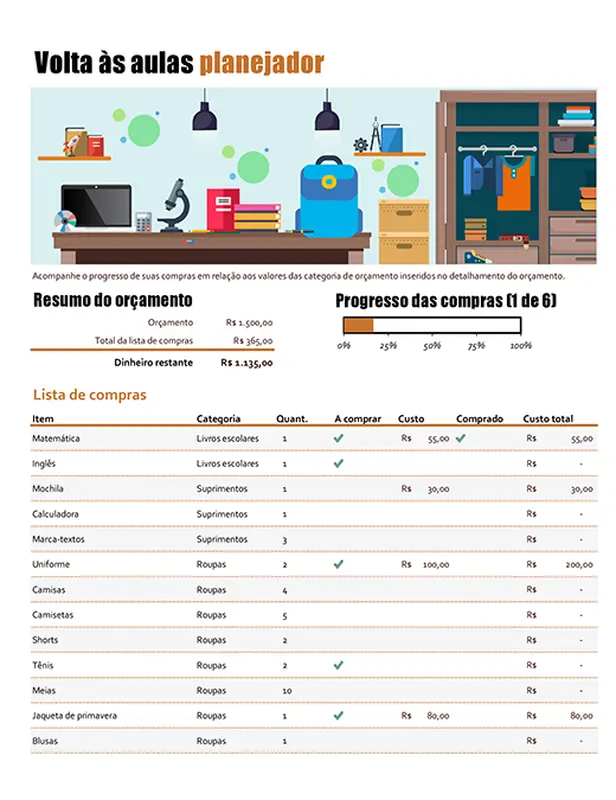 Planejador de Volta às Aulas modern simple