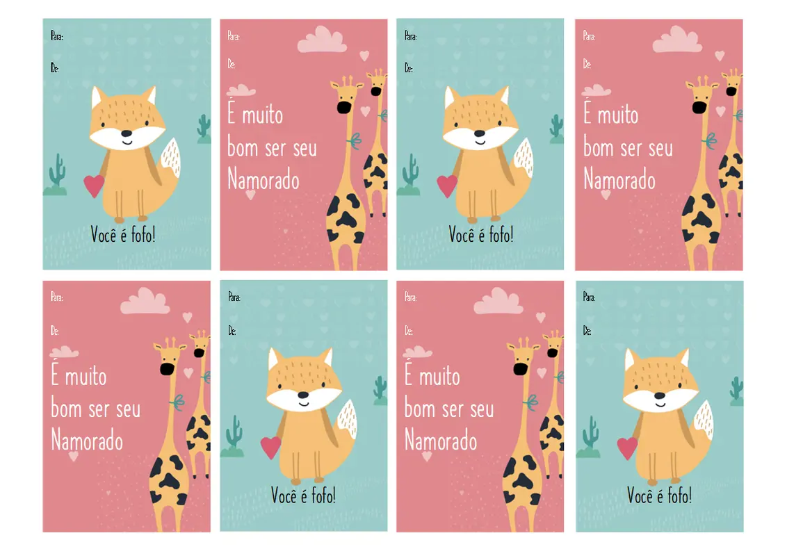 Cartões do Dia de São Valentim para crianças whimsical-color-block