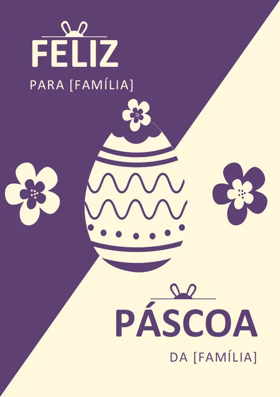 Cartão de Páscoa roxo modern-simple